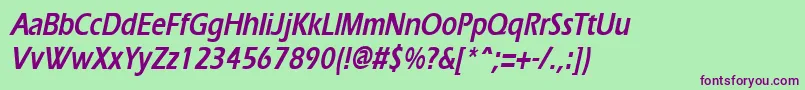 Шрифт ErgoecondensedBoldItalic – фиолетовые шрифты на зелёном фоне