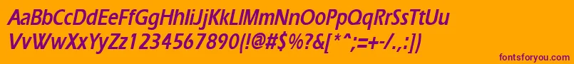 ErgoecondensedBoldItalic Font – Purple Fonts on Orange Background