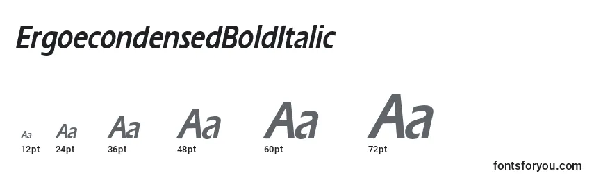 ErgoecondensedBoldItalic Font Sizes