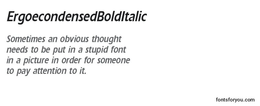 Review of the ErgoecondensedBoldItalic Font