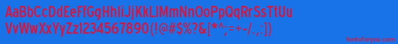 ExpresswaycdRegular-Schriftart – Rote Schriften auf blauem Hintergrund