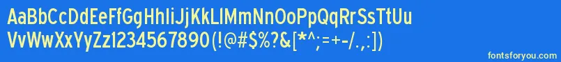 ExpresswaycdRegular Font – Yellow Fonts on Blue Background