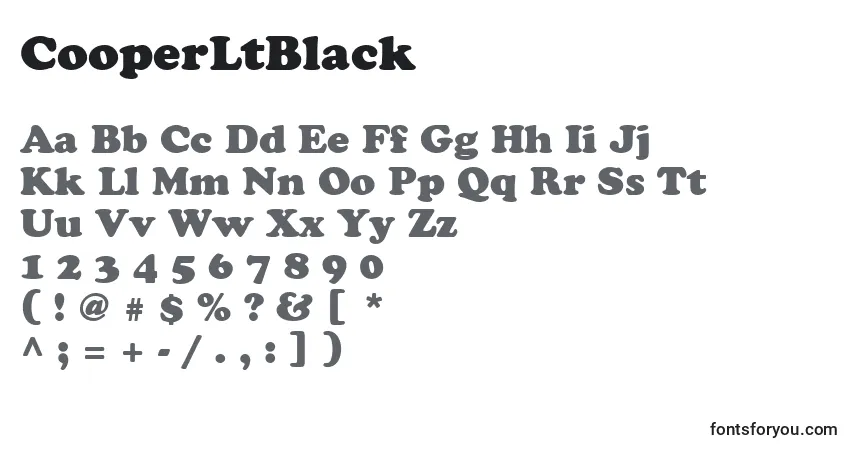 A fonte CooperLtBlack – alfabeto, números, caracteres especiais