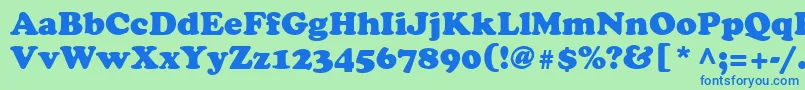 フォントCooperLtBlack – 青い文字は緑の背景です。