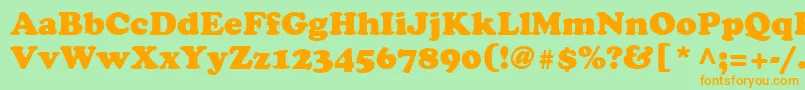 CooperLtBlack Font – Orange Fonts on Green Background