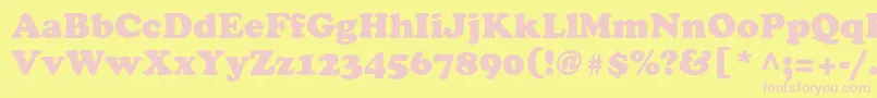 CooperLtBlack Font – Pink Fonts on Yellow Background