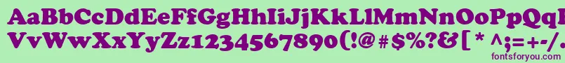 CooperLtBlack Font – Purple Fonts on Green Background