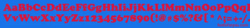 CooperLtBlack Font – Red Fonts on Blue Background