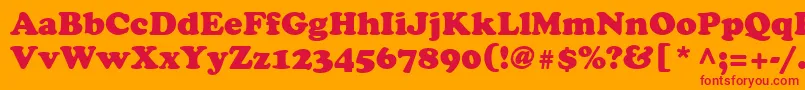 フォントCooperLtBlack – オレンジの背景に赤い文字