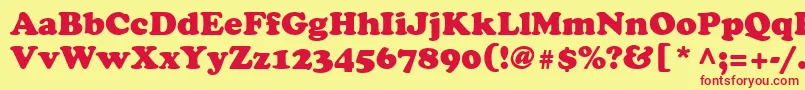 CooperLtBlack Font – Red Fonts on Yellow Background