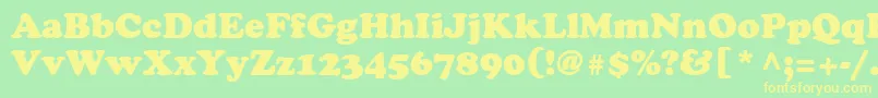 CooperLtBlack Font – Yellow Fonts on Green Background