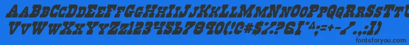 RegulatorsItalic Font – Black Fonts on Blue Background