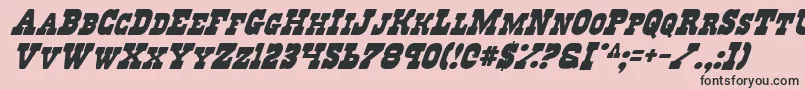 RegulatorsItalic Font – Black Fonts on Pink Background