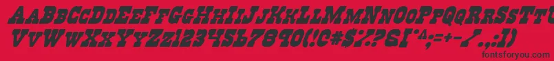 RegulatorsItalic Font – Black Fonts on Red Background
