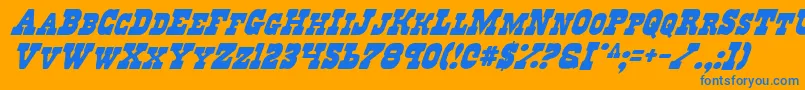 RegulatorsItalic Font – Blue Fonts on Orange Background
