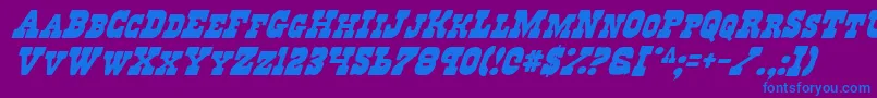 RegulatorsItalic Font – Blue Fonts on Purple Background