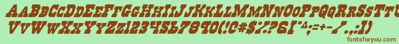 RegulatorsItalic Font – Brown Fonts on Green Background