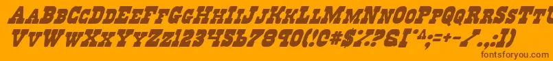 RegulatorsItalic Font – Brown Fonts on Orange Background