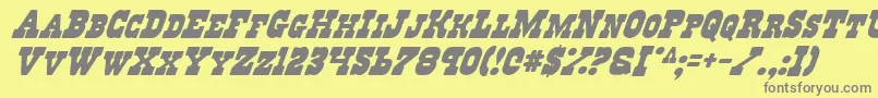 RegulatorsItalic Font – Gray Fonts on Yellow Background