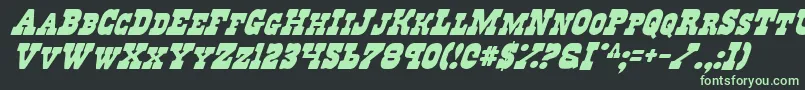 RegulatorsItalic Font – Green Fonts on Black Background