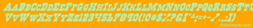 RegulatorsItalic Font – Green Fonts on Orange Background