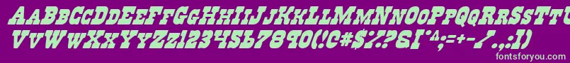 RegulatorsItalic Font – Green Fonts on Purple Background