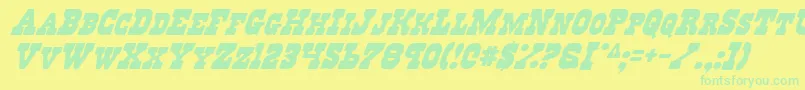 RegulatorsItalic Font – Green Fonts on Yellow Background