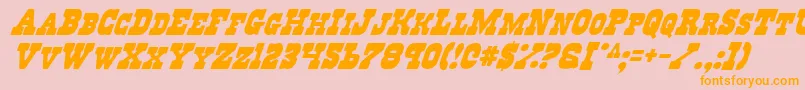 RegulatorsItalic Font – Orange Fonts on Pink Background