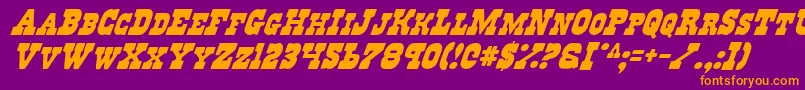 RegulatorsItalic Font – Orange Fonts on Purple Background