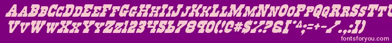 RegulatorsItalic Font – Pink Fonts on Purple Background