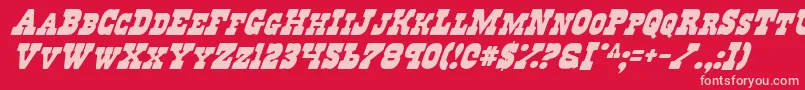 RegulatorsItalic Font – Pink Fonts on Red Background