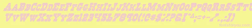 RegulatorsItalic Font – Pink Fonts on Yellow Background