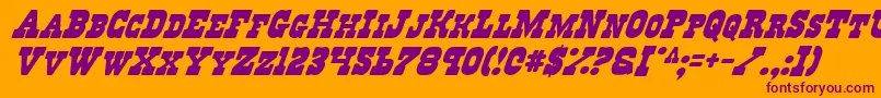 RegulatorsItalic Font – Purple Fonts on Orange Background