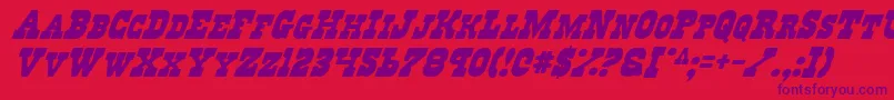 RegulatorsItalic Font – Purple Fonts on Red Background