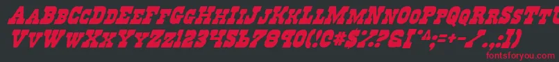 RegulatorsItalic Font – Red Fonts on Black Background
