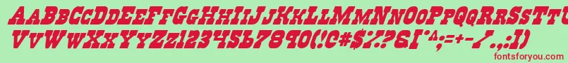 RegulatorsItalic Font – Red Fonts on Green Background