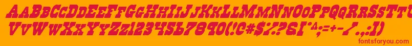 RegulatorsItalic Font – Red Fonts on Orange Background