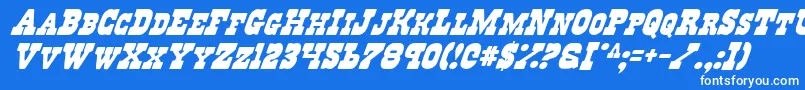 RegulatorsItalic Font – White Fonts on Blue Background