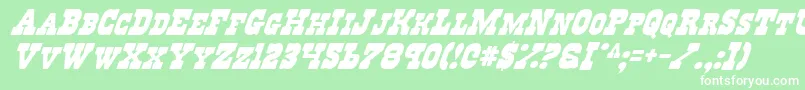 RegulatorsItalic Font – White Fonts on Green Background