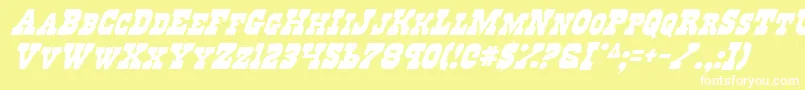 RegulatorsItalic Font – White Fonts on Yellow Background