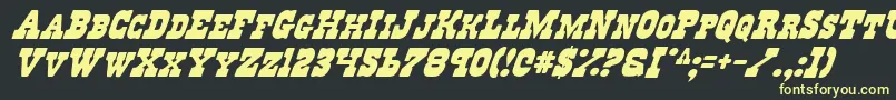 RegulatorsItalic Font – Yellow Fonts on Black Background