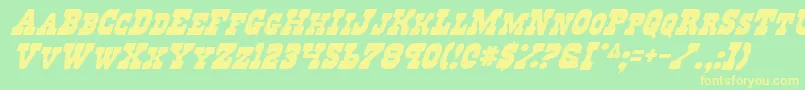 RegulatorsItalic Font – Yellow Fonts on Green Background