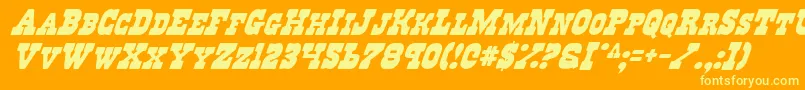 RegulatorsItalic Font – Yellow Fonts on Orange Background
