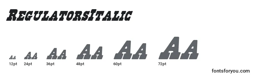 RegulatorsItalic Font Sizes