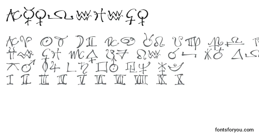 Schriftart AstroloLt – Alphabet, Zahlen, spezielle Symbole