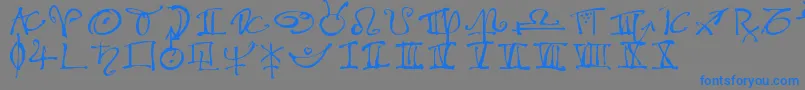 フォントAstroloLt – 灰色の背景に青い文字