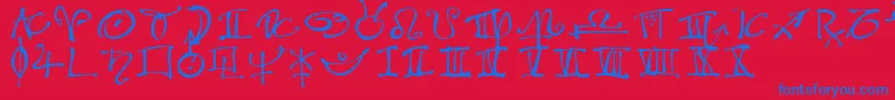 AstroloLt Font – Blue Fonts on Red Background