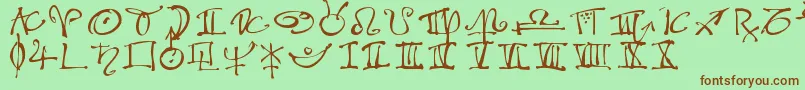 AstroloLt Font – Brown Fonts on Green Background