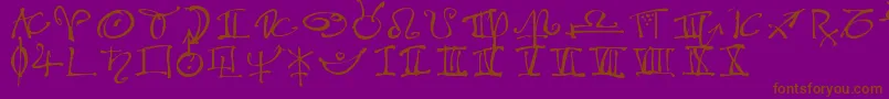 AstroloLt Font – Brown Fonts on Purple Background