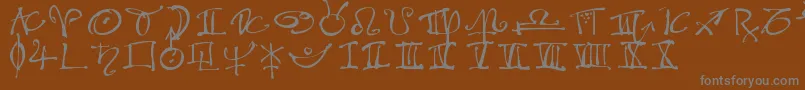 フォントAstroloLt – 茶色の背景に灰色の文字